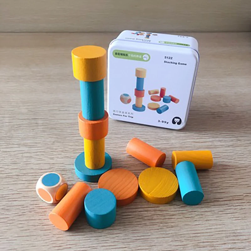Stacking game Деревянные развивающие игрушки для раннего обучения, развивающие строительные блоки, игрушки для разборки, Детские когнитивные интерактивные игры, игрушки, подарки - Цвет: Stacking game