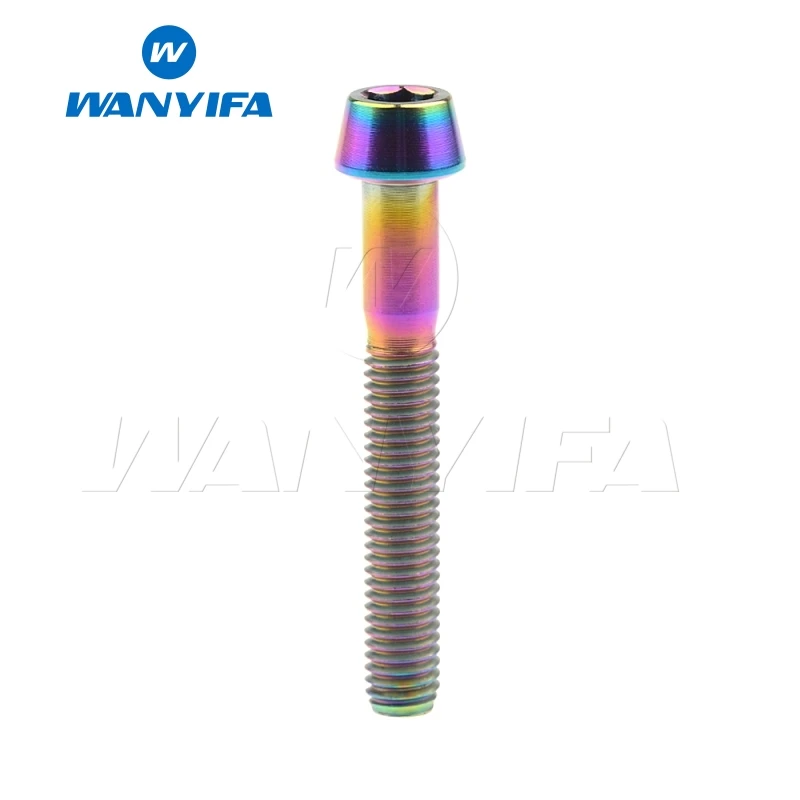 M5x35 Rainbow Wanyifa конус колпачки Винт С Титановым болтом M5x9 15, 16, 18, 20, 25 30 35, 40 45 50 55 60 мм для Велосипедный вынос руля велосипедный крепеж - Цвет: M5x35 Rainbow