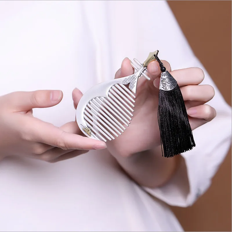 Гребни для волос женские серебро 999 пробы сертифицированные мини-гребни