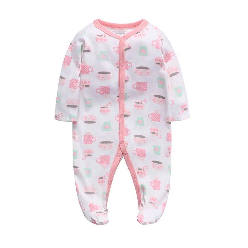 2Pcs/set Newborn Baby Footies Cotton Baby Boy Footies For Kids Clothes Long Sleeve Baby Pajamas Baby Girl 0-12M