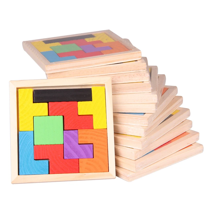 1 Набор, многоцветная головоломка Tangram, геометрические когнитивные тетрис блоки, волшебные Интеллектуальные развивающие Игрушки для маленьких детей