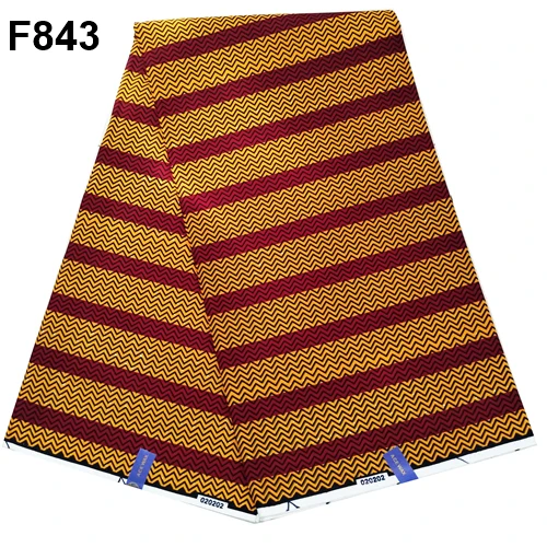 F843 Высокое качество красивая Анкара африканская вощеная ткань принтом хлопок голландский воск настоящий воск pagne восковая Ткань 6 ярдов - Цвет: F843