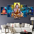Модульный плакат на холсте, 5 шт., картины с изображением индуистского бога, лорд Шивы, HD Печатный художественный каркас для украшения дома, гостиной, стены