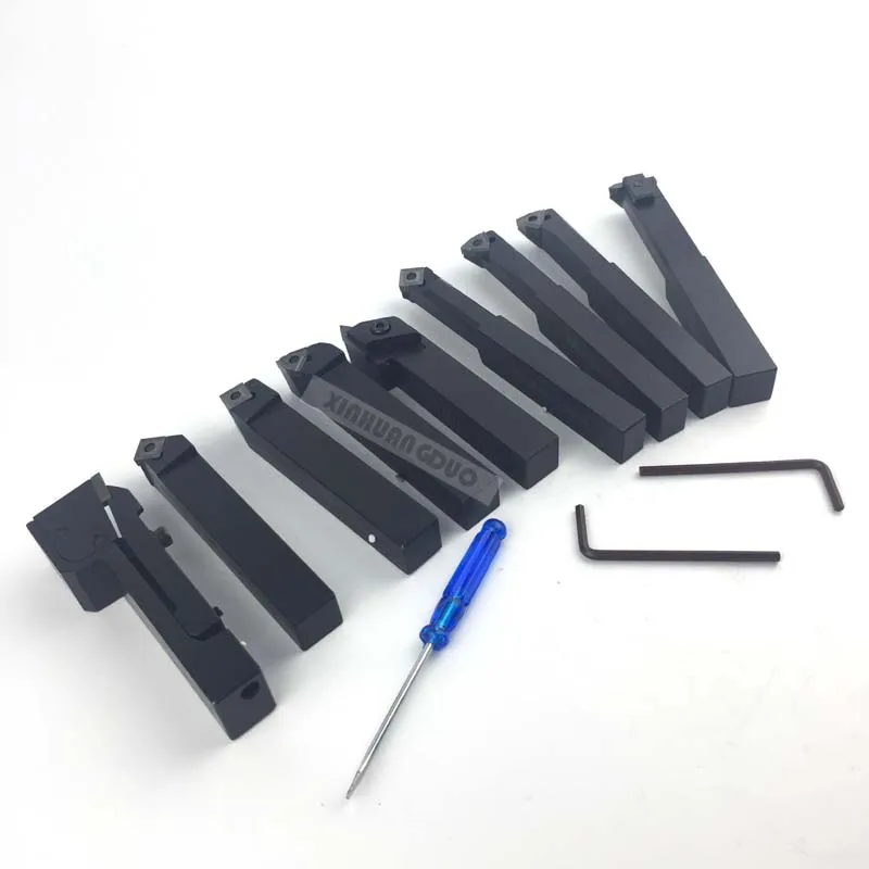 lathe cutting tools set 14mm 9pcs/set indexable carbide with tool inserts for mini | Инструменты