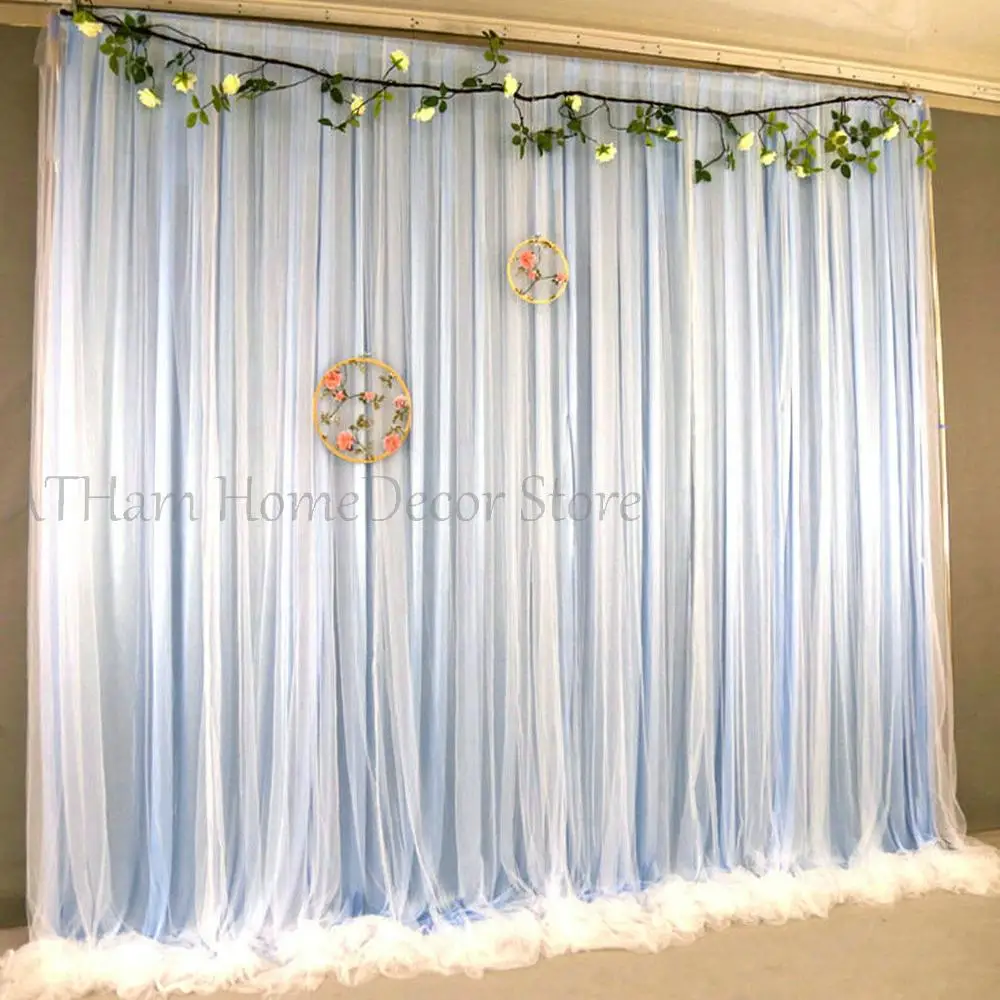 Шифоновый фон цвета слоновой кости с фатиновой юбкой для свадебной церемонии и