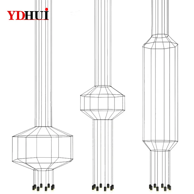 

Geometric Line Branch Pendant Lamp Nordic Post Modern Designer lights Iron Restaurant Hotel Parlor Kitchen Hanging Lamps