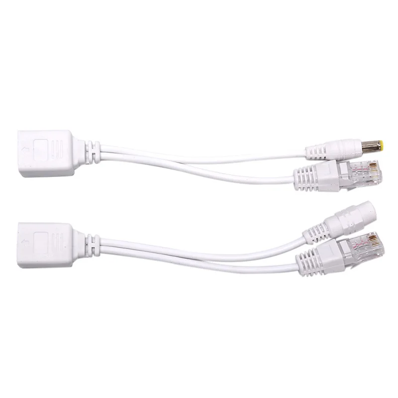 POE 2 шт. кабель пассивного питания через Ethernet адаптер сплиттер RJ45 инжектор блок 12-48