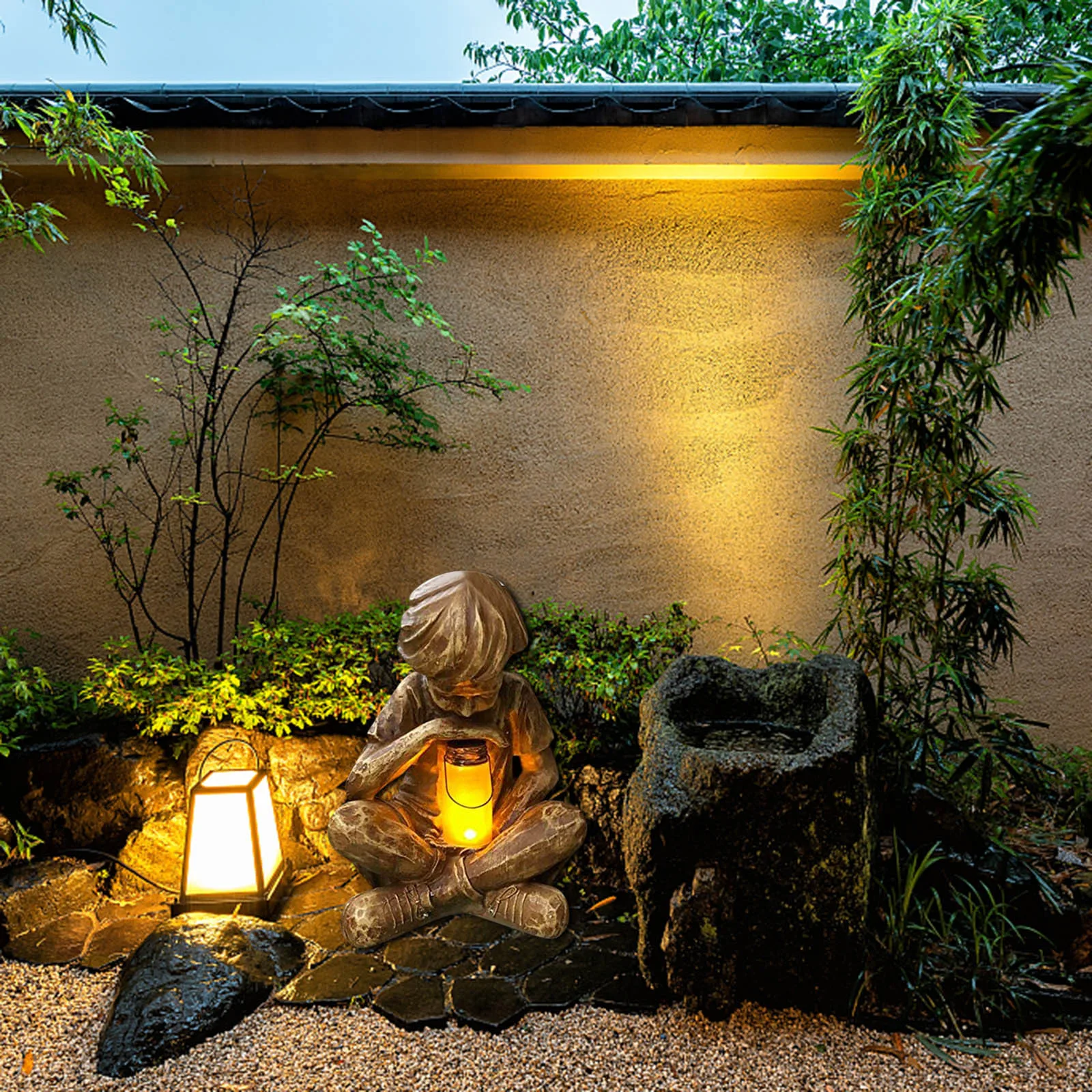 Фонарь мальчик Смола Prodigy статуя сад двор светодиодный светильник для детей