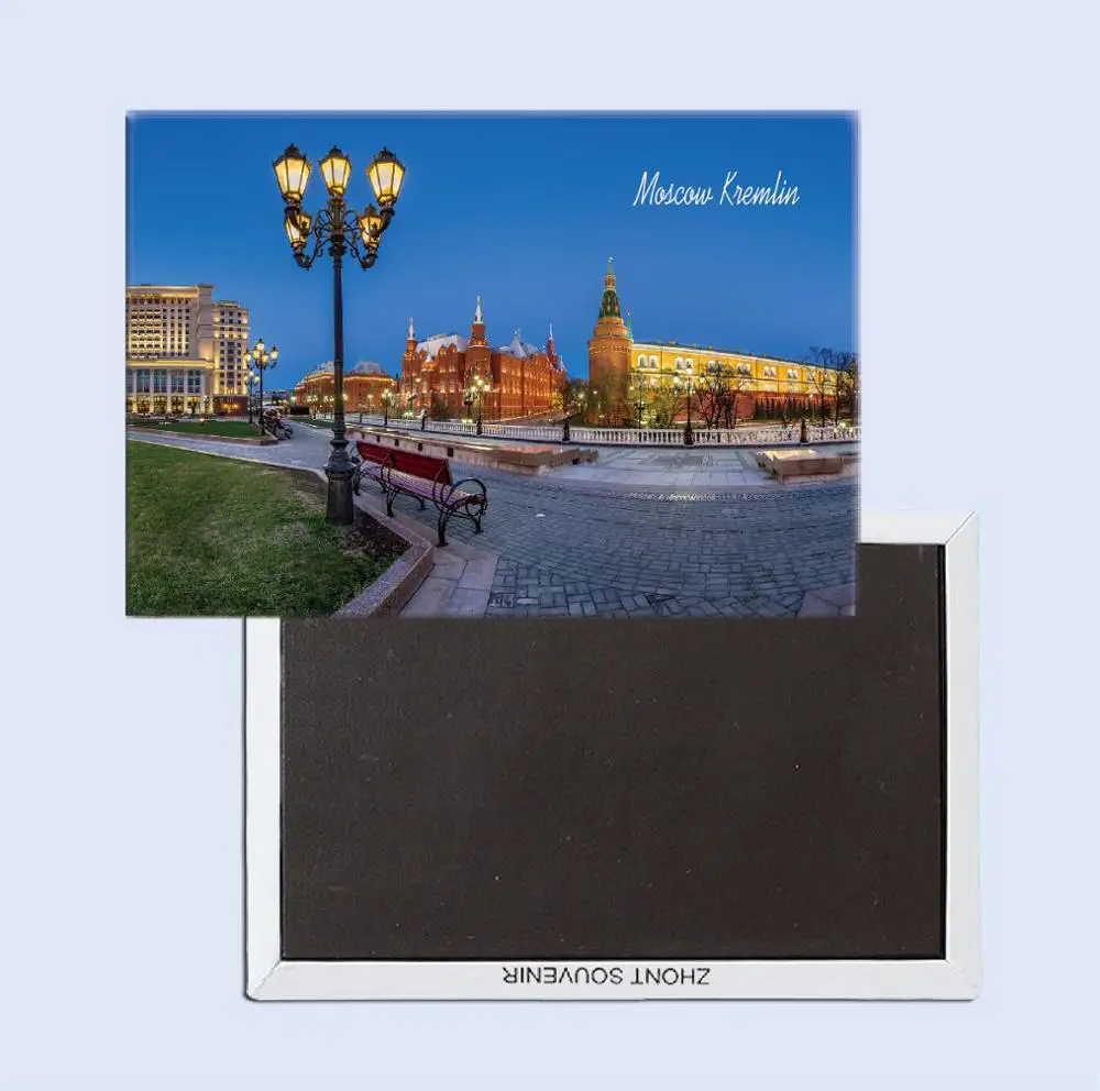 Металлический магнит на холодильник Москва Кремль 25213 аксессуары для дома