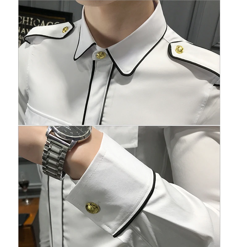 Повседневная рубашка платье Ночная Клубная блуза Homme размера плюс 5XL деловые
