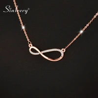 sinleery brilliant crystal infinity pendant necklace rose gold silver color chain for women lover fashion jewelry gift zd1 sso
