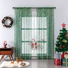 Рождественские печатные Снеговики тюлевые прозрачные Занавески для гостиной дома кухни прозрачные Занавески s тюлевые занавески оконная панель