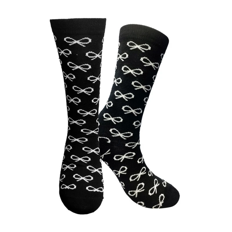 

New Unisex Cotton Crew Socks Harajuku Sweet Bowknot Jacquard Pattern Student Hosiery