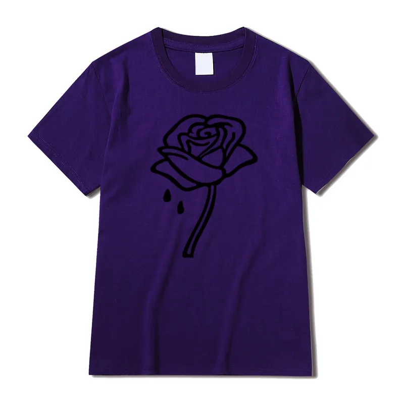 

2021 Hot Print Rose Romance Love Men's T Shirts Men Short Sleeve Cotton Tshirts for T-Shirt Male Tops Unisex Couples