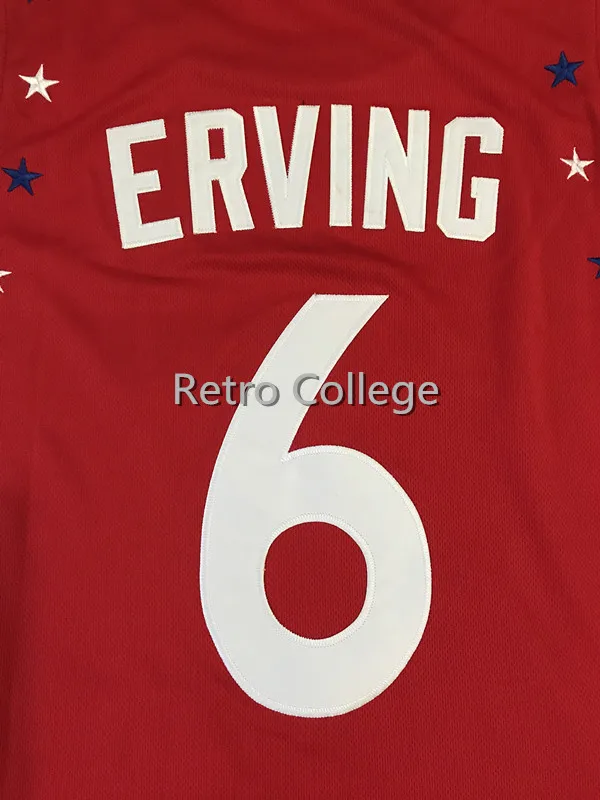 

6 Julius Erving 1972 All Star red Basketball Jersey Mens Stitched Custom Any Number Name