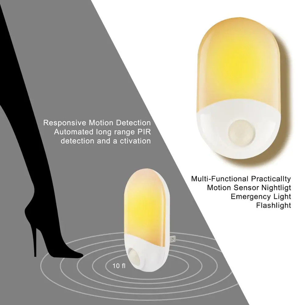 Leds night light with PIR AC 100-240V Led sensor and motion function led Night Sensor LAMP 1 Pack | Лампы и освещение