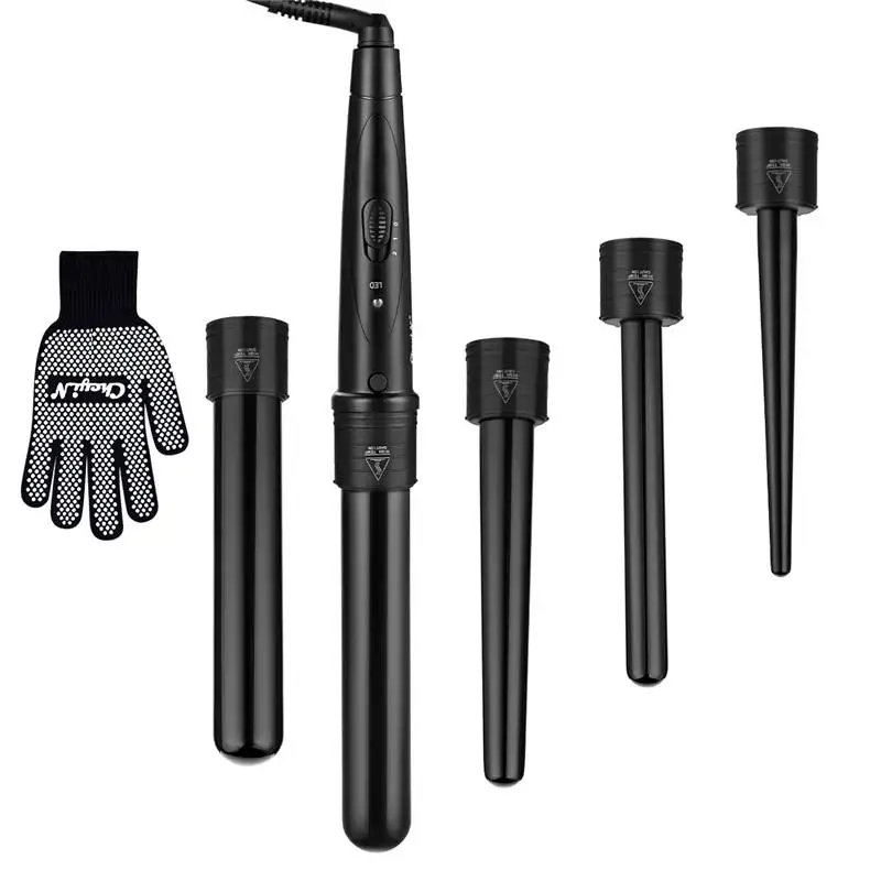 

CkeyiN 5 в 1 бигуди многофункциональные щипцы для завивки волос Электрический стайлер Инструменты Профессиональные локоны Сменный Набор бигуд...