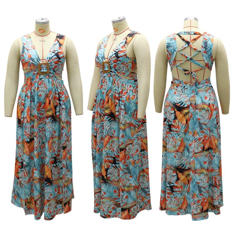 

Dress Women Summer Beauty Print Sling Irregular Long Dress 2021harujuku Aestheic Female Plus Size Casual Sexy Party Maxi Dresses