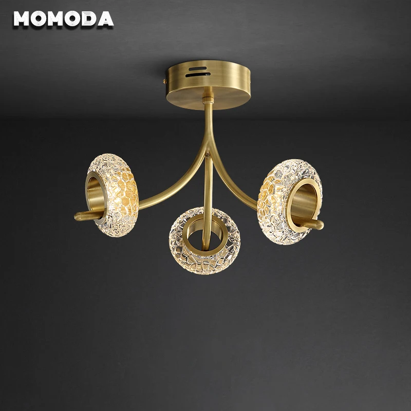 Современные латунные потолочные светильники освещение для спальни столовой