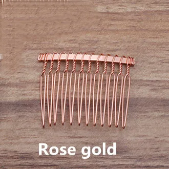 Rose gold Чайка 5 шт. мода, стиль, металл сплав железа расчески для волос Пустой Базы 12/15/20 зубы для Для женщин волосы расческой Свадебные для изготовления ювелирных изделий - Цвет: Rose gold