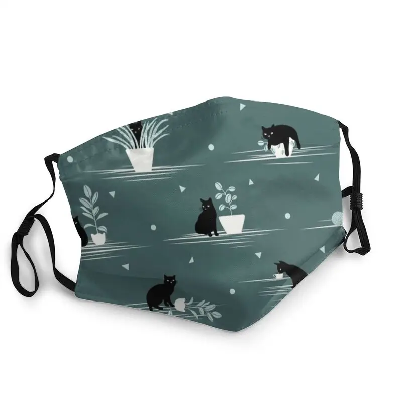 

Funny Cat Alone Home Reusable Unisex Adult Face Mask Pet Animal Anti Haze Dust Protection Cover Respirator Mouth Muffle