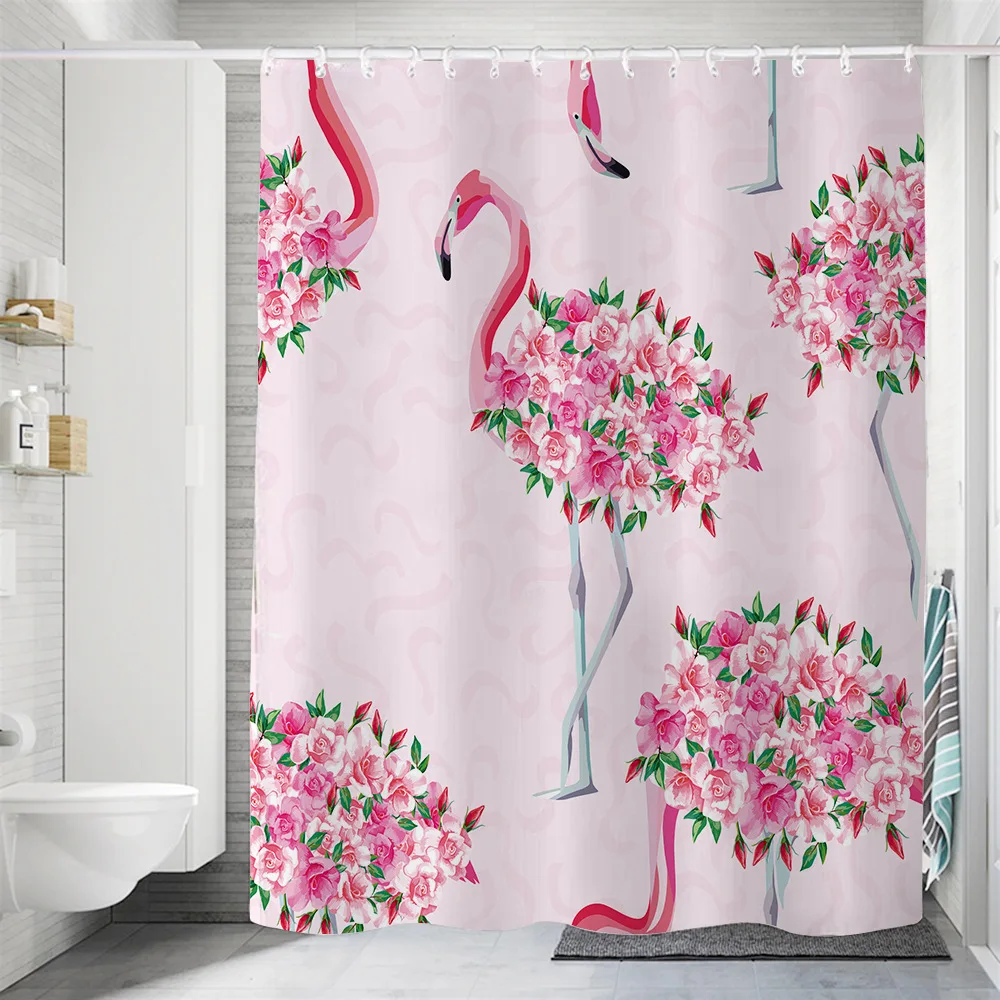 

Green Plant Leaves Shower Curtains Bath Curtain Bathroom 3d Printed Fresh Waterproof Polyester Cloth With Hooks Home Decor Mat