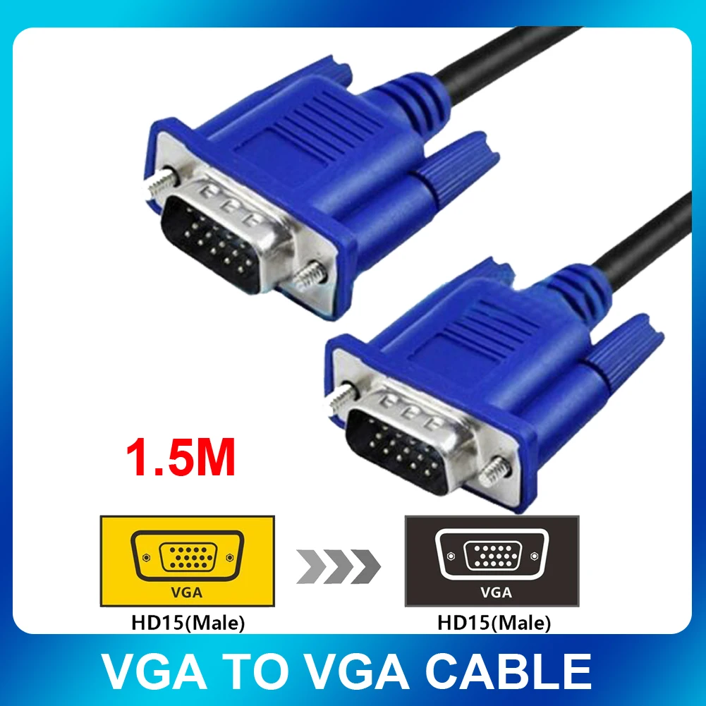 

Кабель VGA-VGA, 15 контактов, 1,5 м