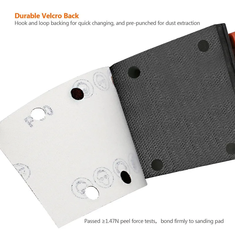 

25 Pcs Sanding Pads,Sanding Paper Hook and Loop Sand Sheet 93x185mm Punched 8 Holes Grits 40/60/80/120 Fit Sheet Orbital Sander