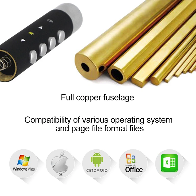 Remote Control PPT Presenter USB Laser Flip Pen Wireless 2.4GHz Powerpoint Clicker Turn Presentation with Receiver |