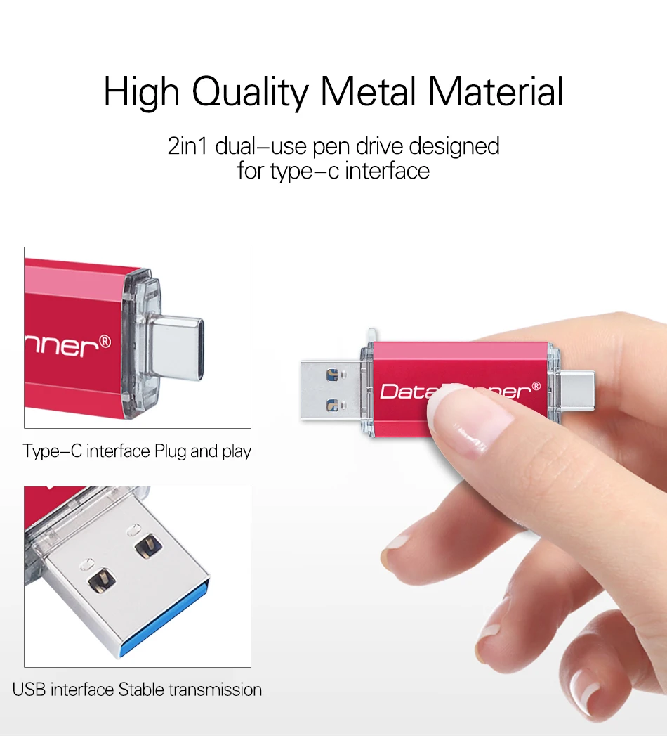 usb флеш-накопитель DataRunner 3,0 type C, 128 ГБ, OTG флеш-накопитель, 32 ГБ, 64 ГБ, 256 ГБ, флешка, 512 ГБ, USB флешка для мобильных устройств type-C/ПК