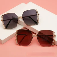 luxury designer fashion square sunglasses for women clear rhinestone vintage sun glasses brand shades eyeglasses gafas de sol