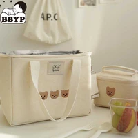 embroidered bear insulation mommy bag multifunctional mother and baby bag go out messenger fashion mom bag