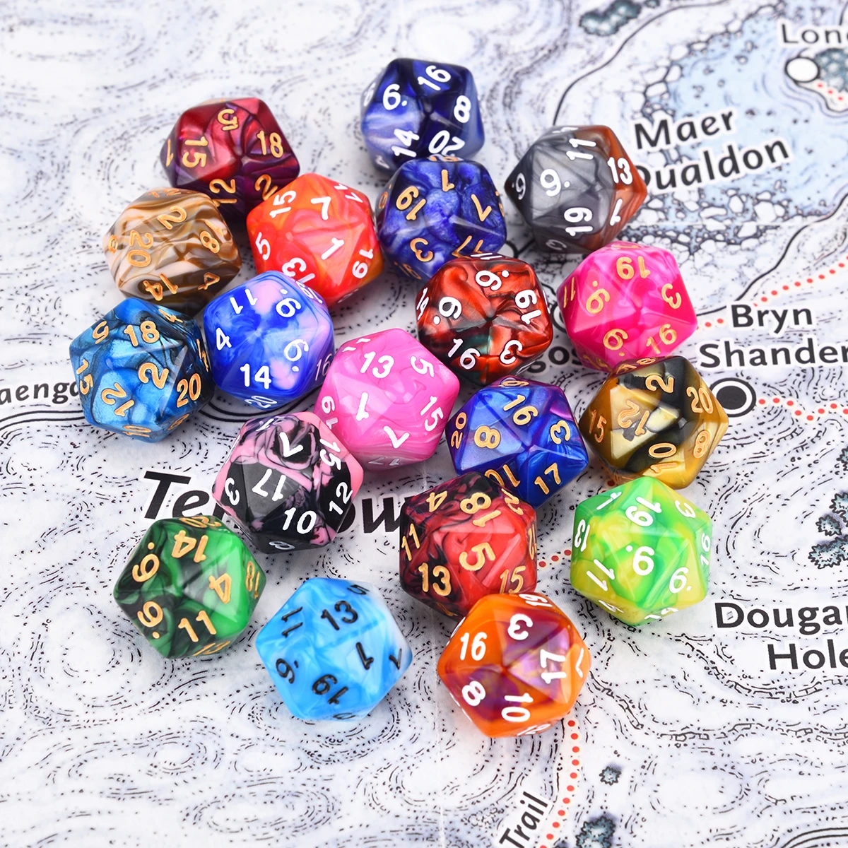 Polyhedral 7-Die двухцветный вихревой рандомный набор для ролевых игр MTG D4 D6 D8 D10 D % D12 D20