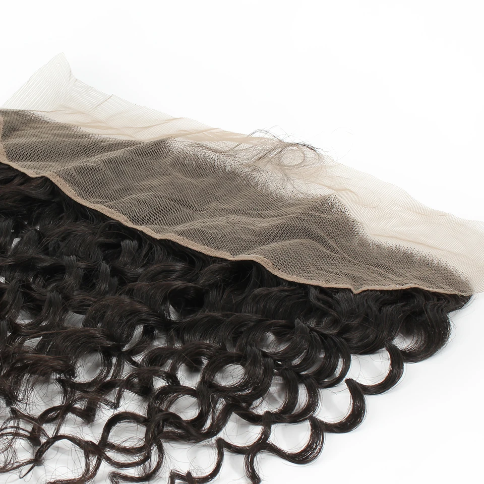 Человеческие волосы с глубокой волной 13x4 Фронтальная застежка предварительно