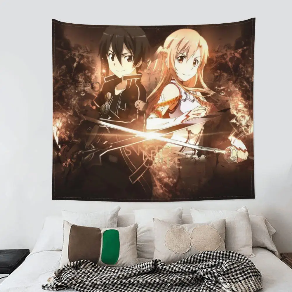 

Wall Hanging Decoration Ornaments Tapestry Home Animation Sword Art Tapestries Livingroom Outdoor Camping Beach Background Cloth