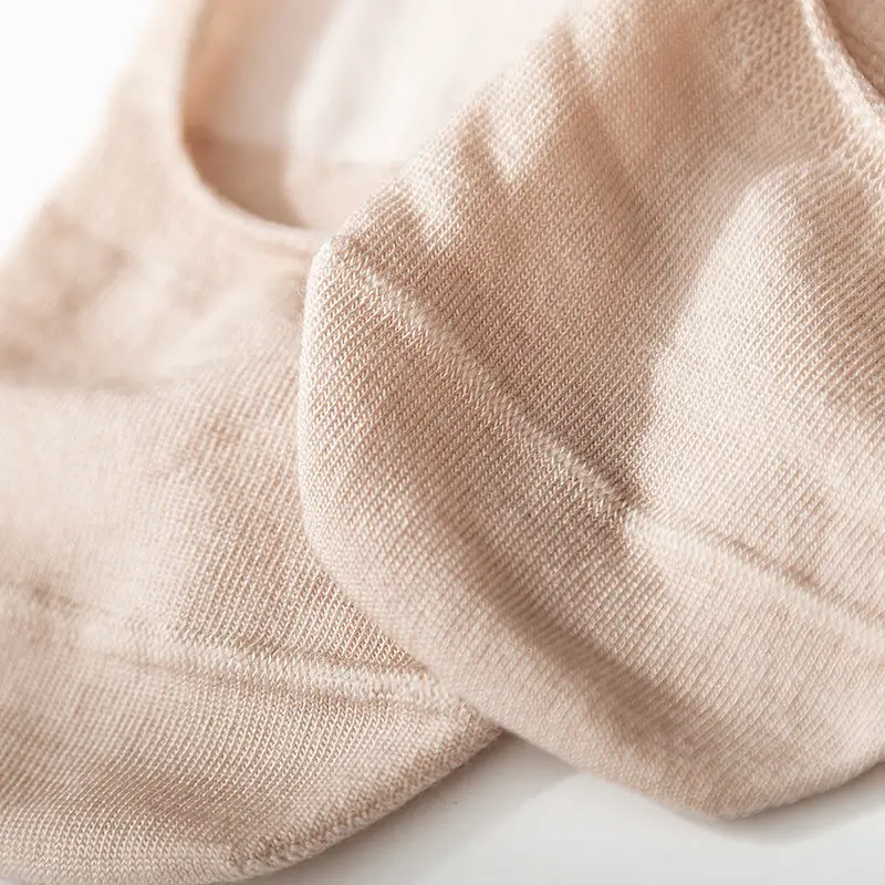 5 пар женские носки из натурального шелка невидимые Нескользящие повседневные
