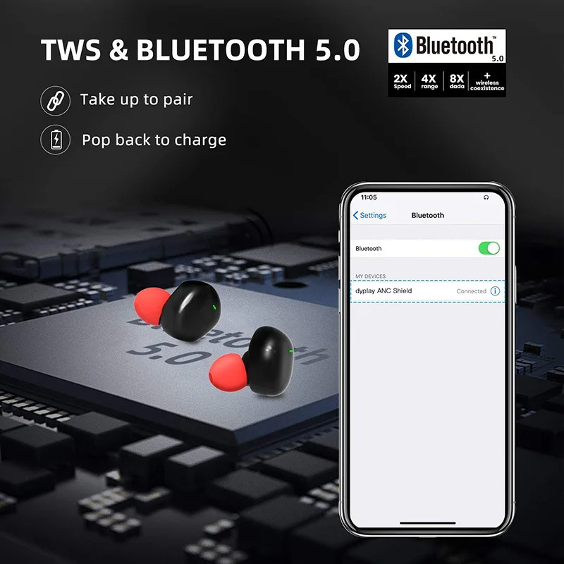 Bluetooth-наушники Спортивные Беспроводные наушники с активным шумоподавлением и