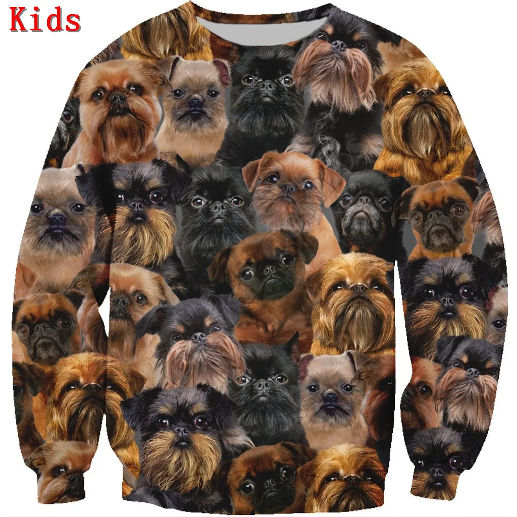 You Will Have A Bunch Of Griffon Bruxellois 3D Printed Hoodies Boy Girl Long Sleeve Shirts Kids Funny Animal Sweatshirt