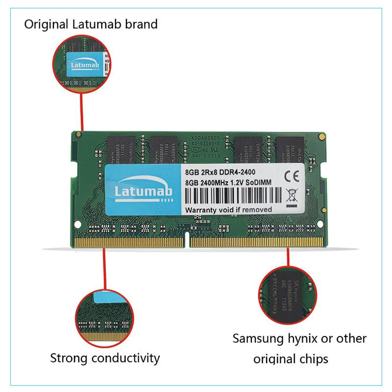 Память Latumab для ноутбука DDR4 8 ГБ 16 32 2400 МГц 1 2 контактов|Оперативная память| |