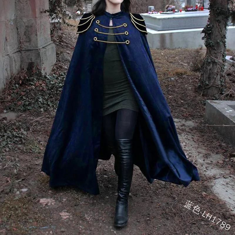 Женская винтажная накидка до пола Длинная в средневековом стиле костюм для