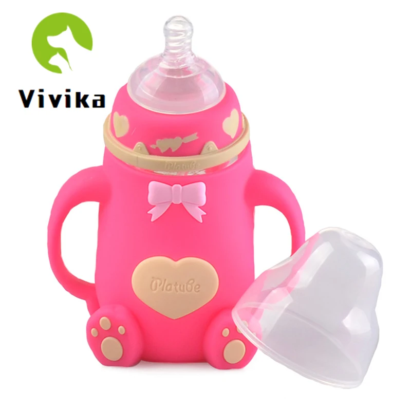 Бутылочки для кормления детей с защитой от царапин безопасный силиконовый чехол