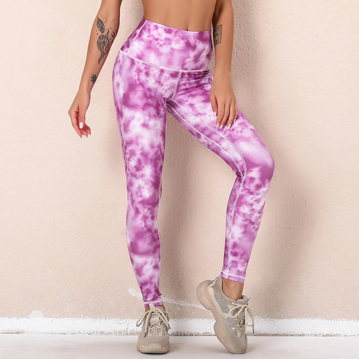 2021 Tie Dye Women Leggings High Waist Push Up Stretch Leggins Quick-Dry Running Sportswear Fitness Pants Sweatpants women's fashion