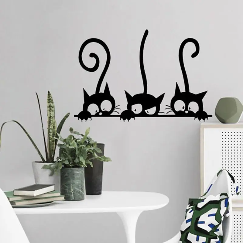 

DIY Decorative Black Cats Pattern Wall Stickers Self Adhesive Peel and Stick Wallpaper Decal Applique HOT