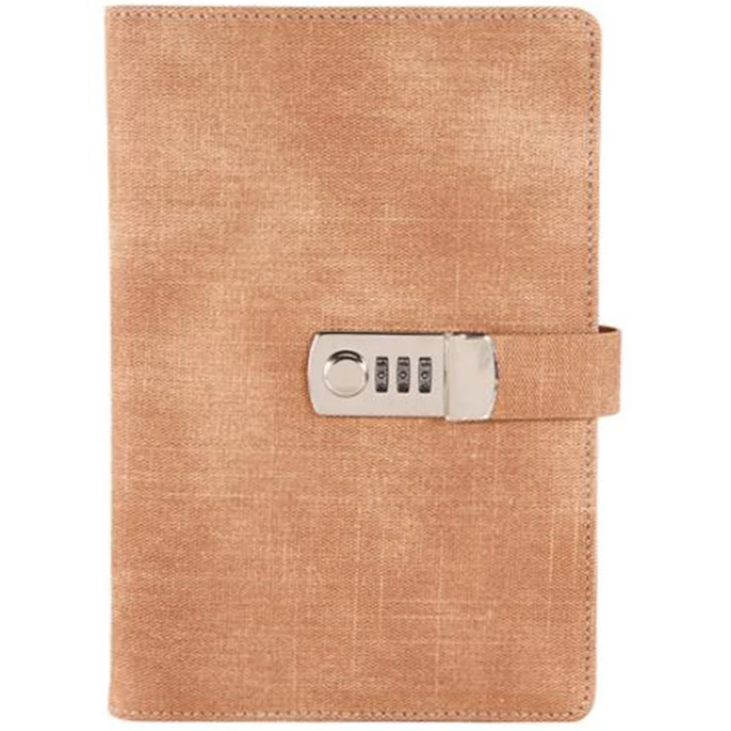 

HOT-A5 Cute Locked Password Leather Notepad Agenda Book Notebook Notebook School Stationery