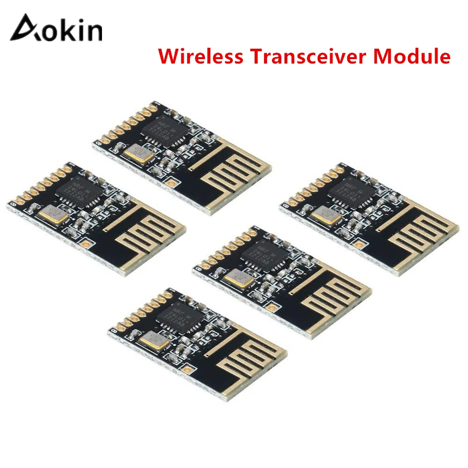 Aokin 5 шт. 10 беспроводной модуль приемопередатчика NRF24L01 + SMD 1 27 мм 2 4G для