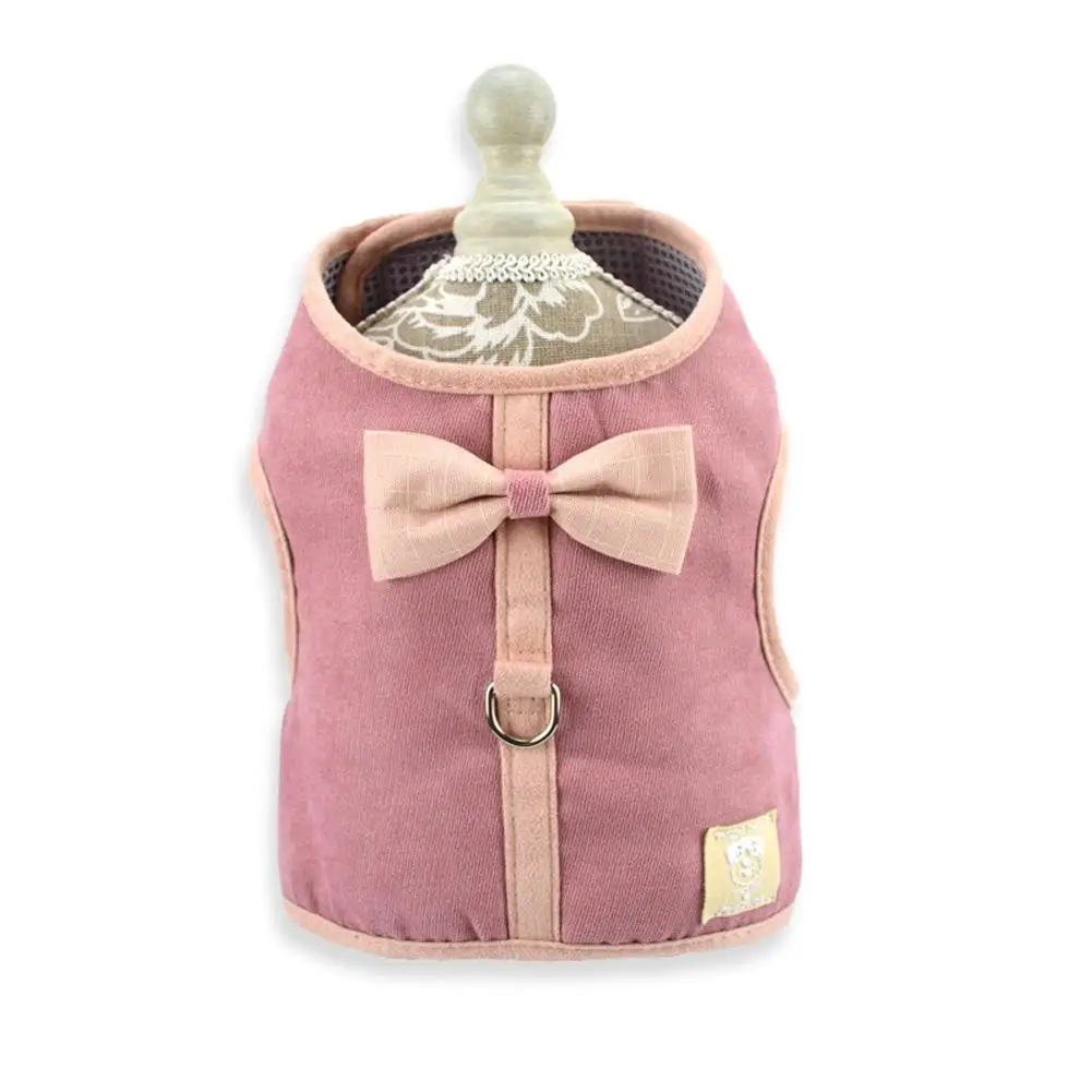 

Adjustable Pet Bowknot Harness+Leash for Small Dogs Penny Teddy Walk Play Cotton Clothing Pet Harness Cat Vest with Rope to Lead