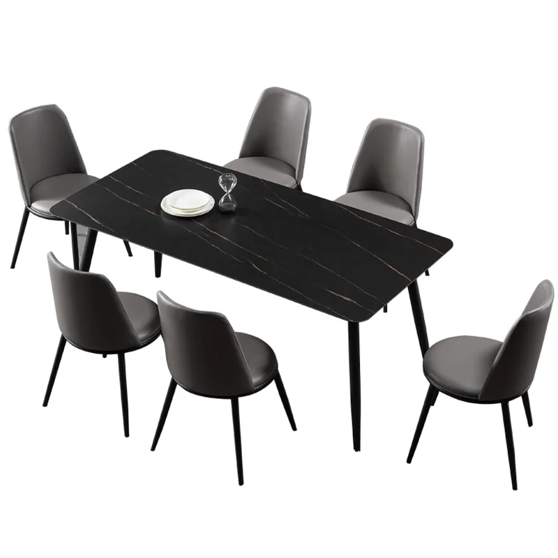 Итальянский минималистичный обеденный стол с каменной плитой современные 6