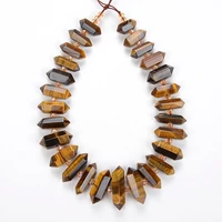 6 12x20 45 high quality natural tiger eye stone beadscrystal double pointed top d gem pendant for jewelry diy bracelet necklace