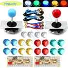 Набор для аркадных игр DIY со светодиодной кнопкой sanwa, джойстик USB с нулевой задержкой