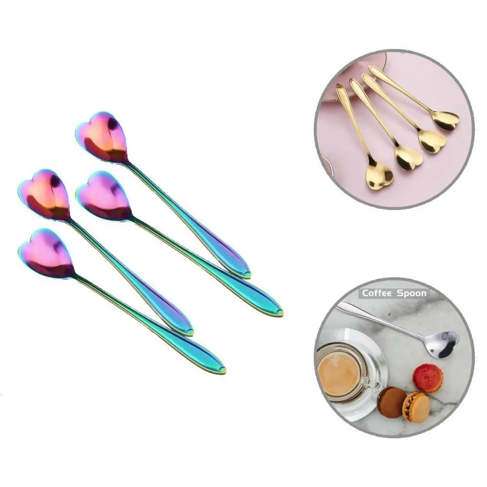 

4Pcs/Set Cake Spoon Durable Anti-deform Easy to Use Modern Style Festive Touch Coffee Spoon Coffee Spoon for Household
